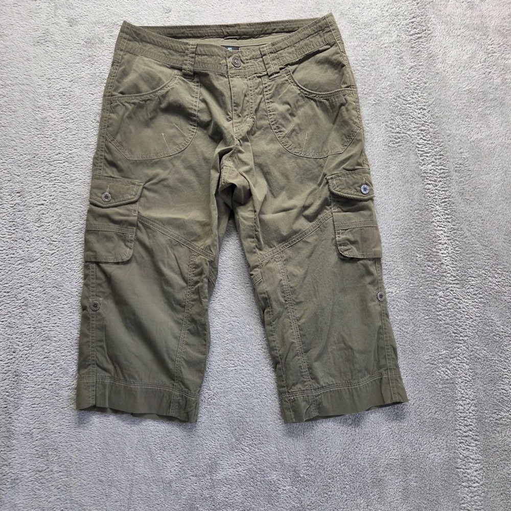 Kuhl Pants Womens 4 Green Kontra Capris Roll Tab Legs‎ Hiking Outdoor